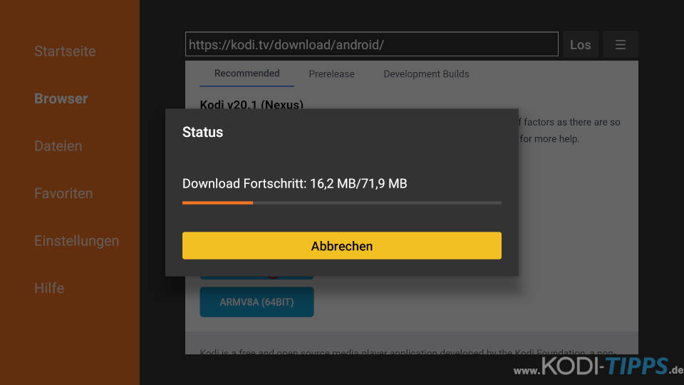 Kodi auf Amazon Fire TV installieren - Schritt 16