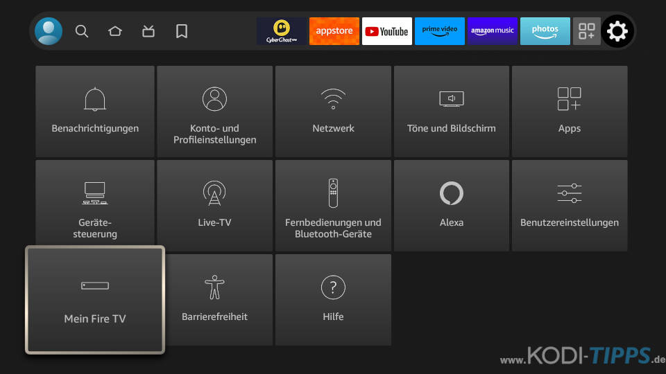 Kodi auf Amazon Fire TV installieren - Schritt 2