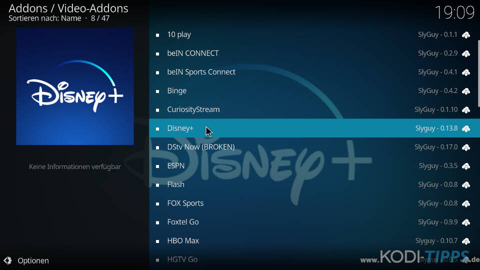 Disney+ Kodi Addon installieren - Schritt 7