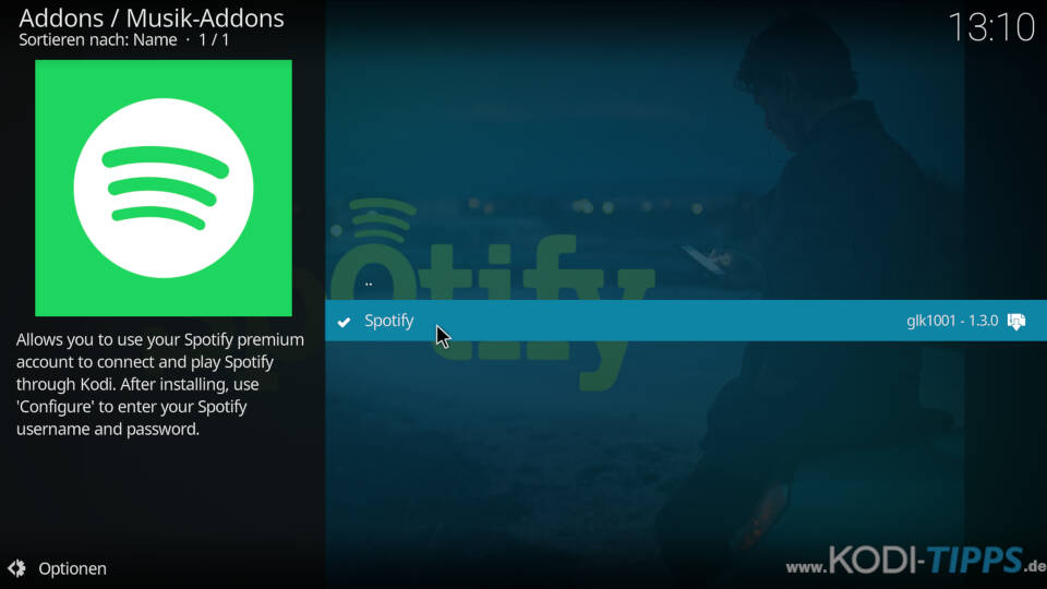 Spotify Kodi Addon installieren - Schritt 6