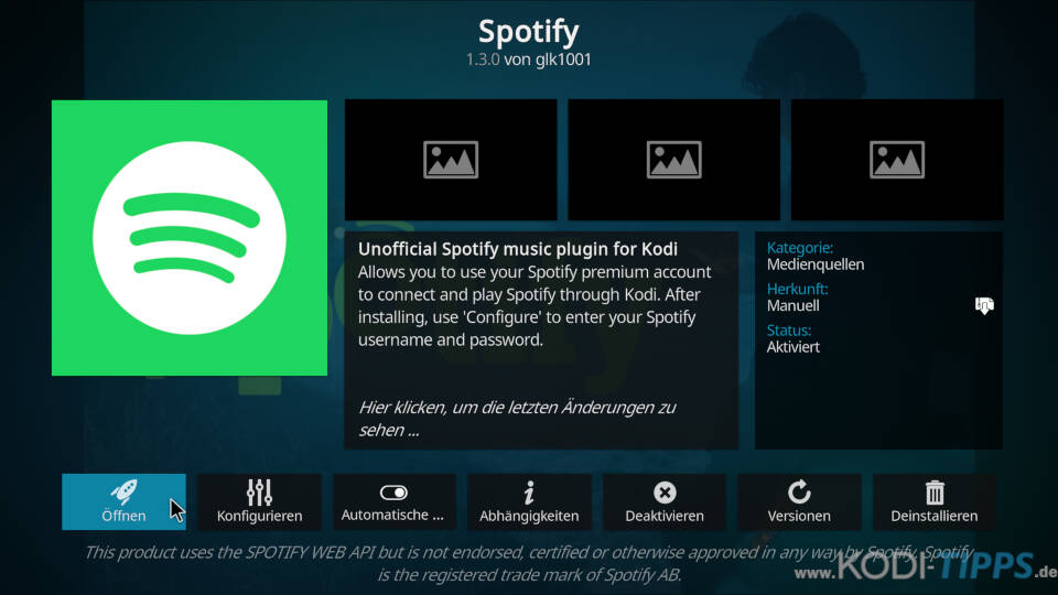 Spotify Kodi Addon installieren - Schritt 9