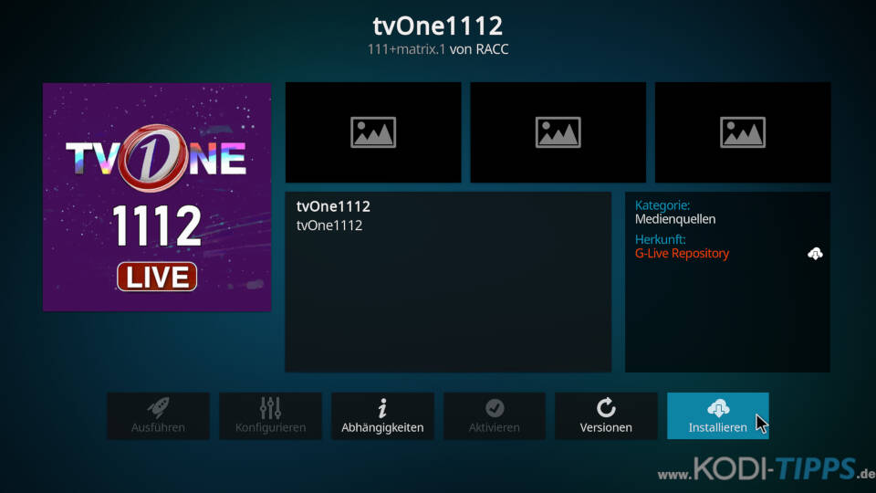 TVOne1112 Kodi Addon installieren - Schritt 2