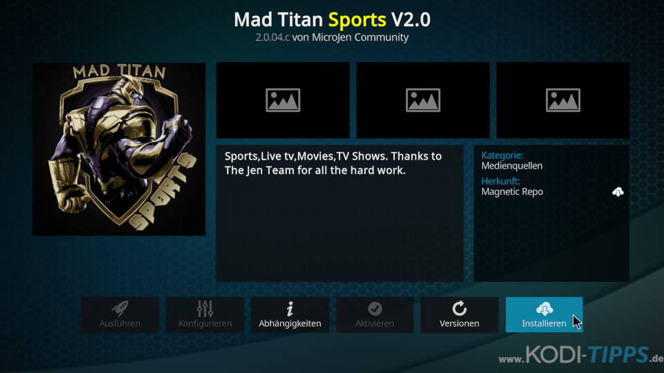Mad Titan Sports Kodi Addon installieren - Schritt 8