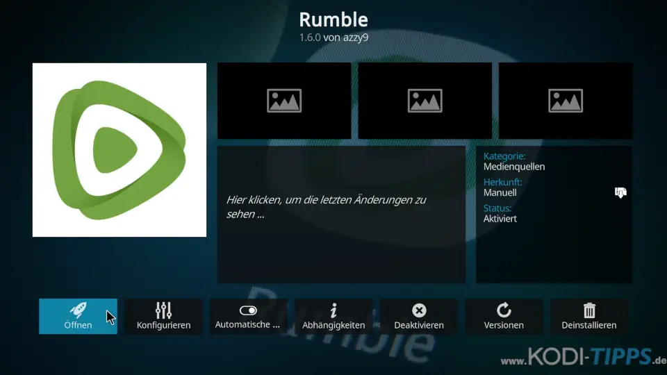 Rumble Kodi Addon installieren - Schritt 6