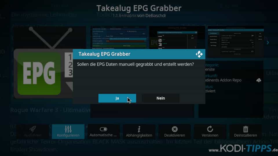 Takealug EPG Grabber einrichten - Schritt 10