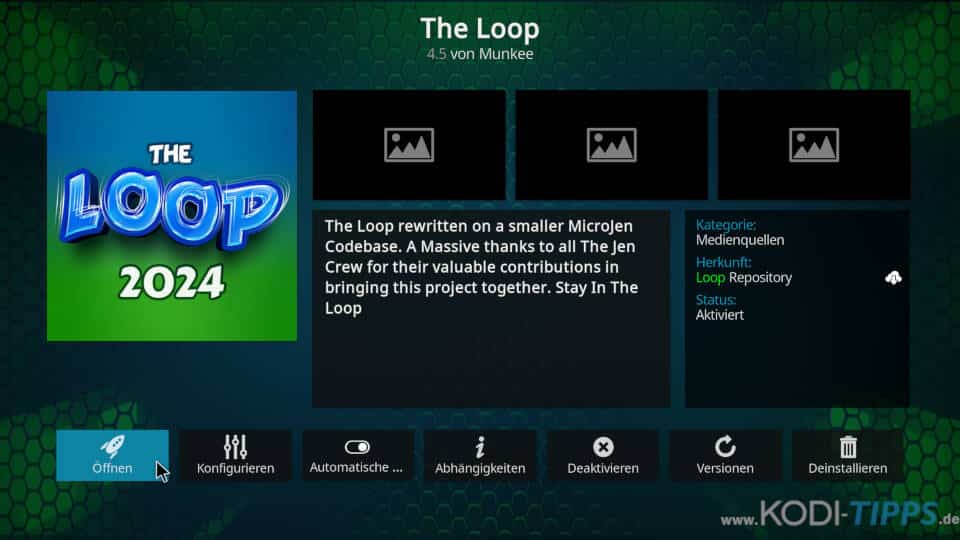 The Loop Kodi Addon installieren - Schritt 11