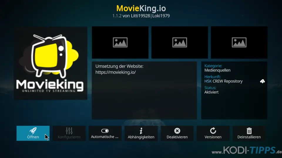 MovieKing Kodi Addon installieren - Schritt 6