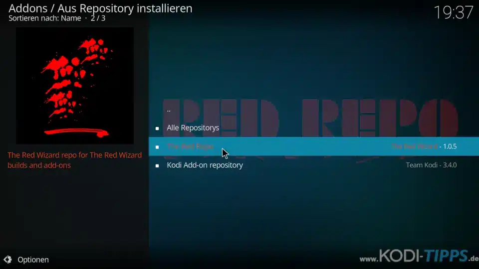 The Red Repo installieren - Schritt 5