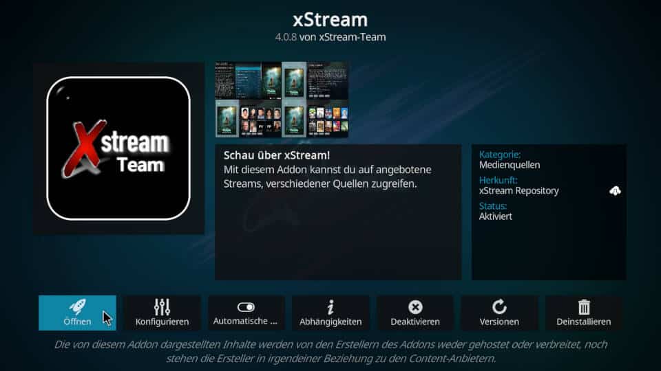 xStream Kodi Addon installieren - Schritt 11