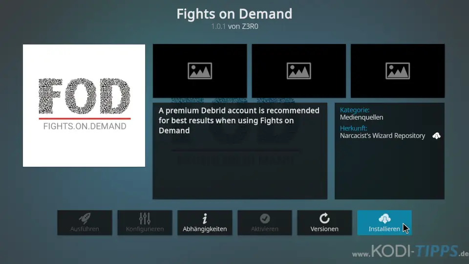 Fights on Demand Kodi Addon installieren - Schritt 8