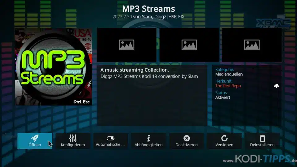 MP3 Streams Kodi Addon installieren - Schritt 10