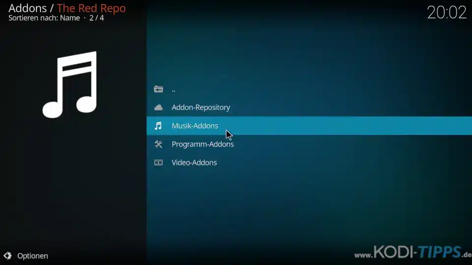 MP3 Streams Kodi Addon installieren - Schritt 6