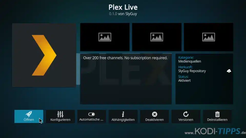 Plex Live Kodi Addon installieren - Schritt 11