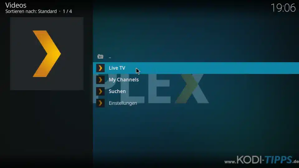 Plex Live Kodi Addon installieren - Schritt 12