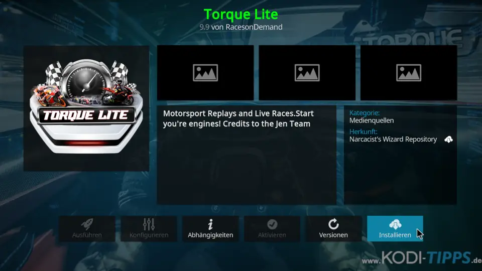 Torque Lite Kodi Addon installieren - Schritt 8