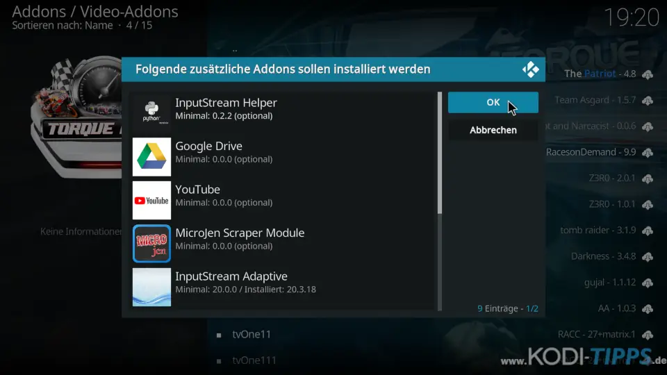 Torque Lite Kodi Addon installieren - Schritt 9